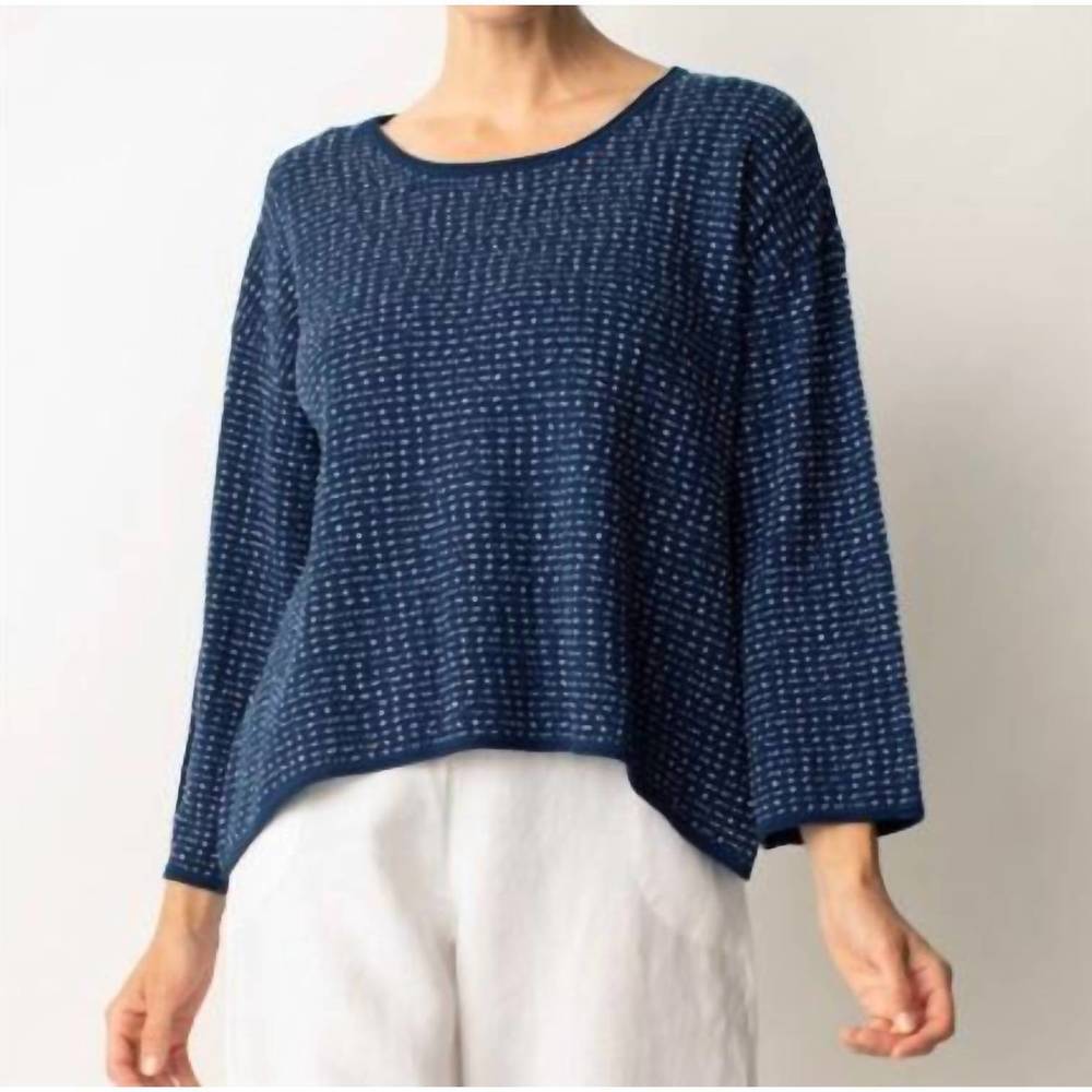 NEW LIV BY HABITAT textured dot swing pullover sweater in navy